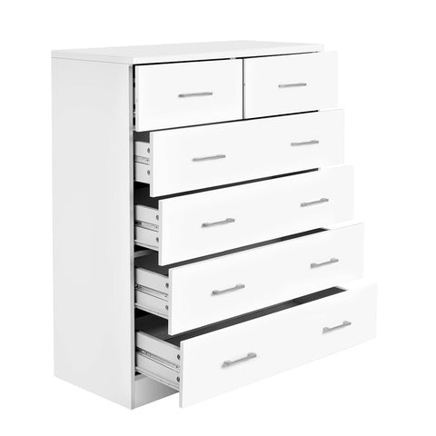 Dressers & Chests of Drawers Artiss Tallboy Dresser Table 6 Chest Of Drawers Cabinet Bedroom Storage White