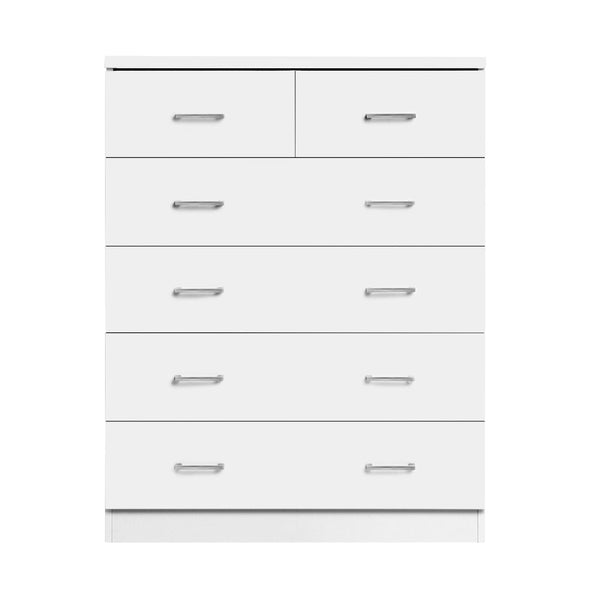 Dressers & Chests of Drawers Artiss Tallboy Dresser Table 6 Chest Of Drawers Cabinet Bedroom Storage White