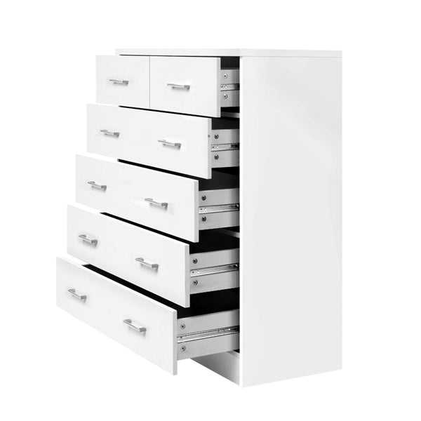 Dressers & Chests of Drawers Artiss Tallboy Dresser Table 6 Chest Of Drawers Cabinet Bedroom Storage White