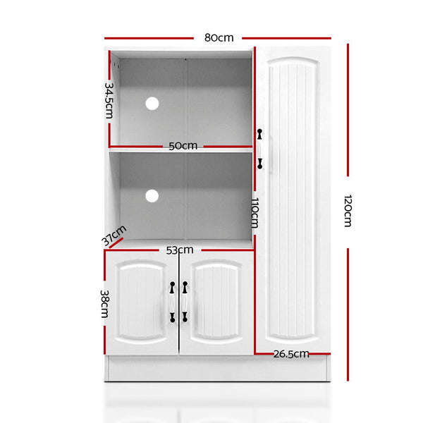 Sideboards & Buffets Artiss Buffet Sideboard Cabinet Storage Cupboard Doors White Kitchen Hallway