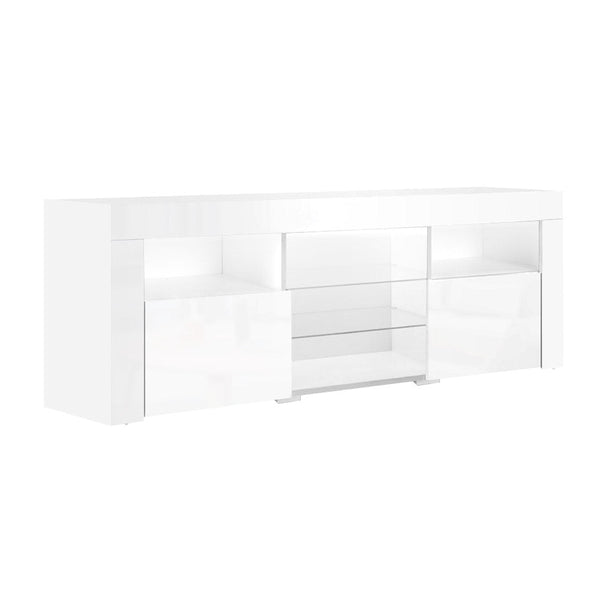 TV Stands & Entertainment Units Artiss Tv Cabinet Entertainment Unit Stand Rgb Led Gloss Furniture 160Cm White