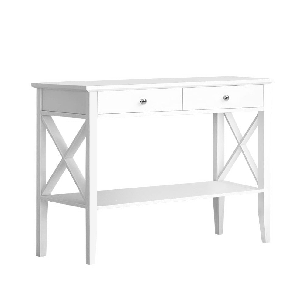 Hall Tables Artiss Console Table Hall Side Entry 2 Drawers Display White Desk Furniture