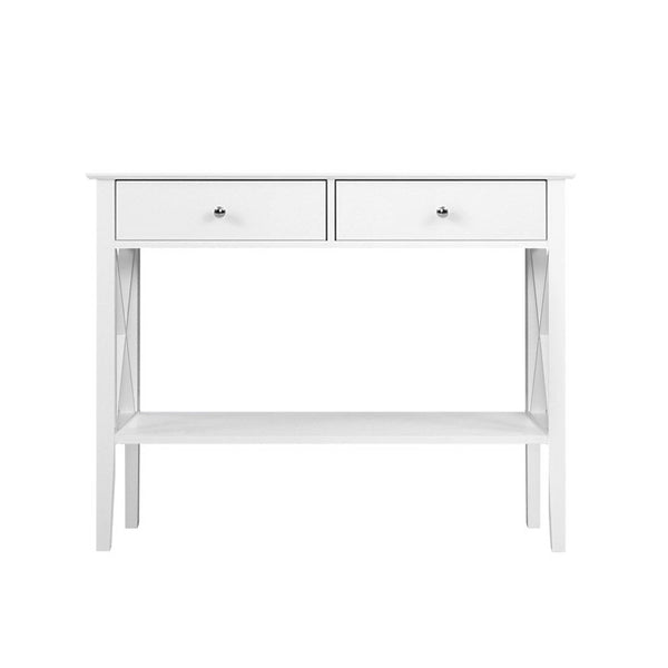 Hall Tables Artiss Console Table Hall Side Entry 2 Drawers Display White Desk Furniture