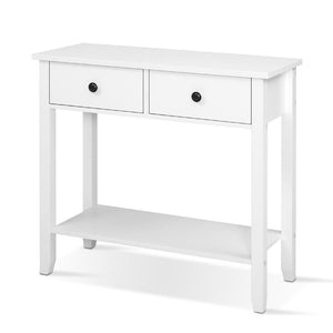 Hall Tables Hallway Console Table Side Entry 2 Drawers Display White Desk Furniture