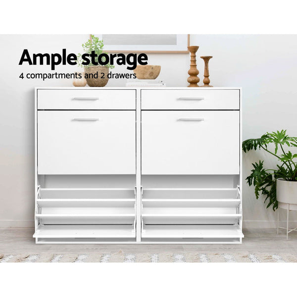 Shoe Cabinets Artiss 36 Pairs Shoe Cabinet Rack Organisers Storage Shelf Drawer Cupboard White