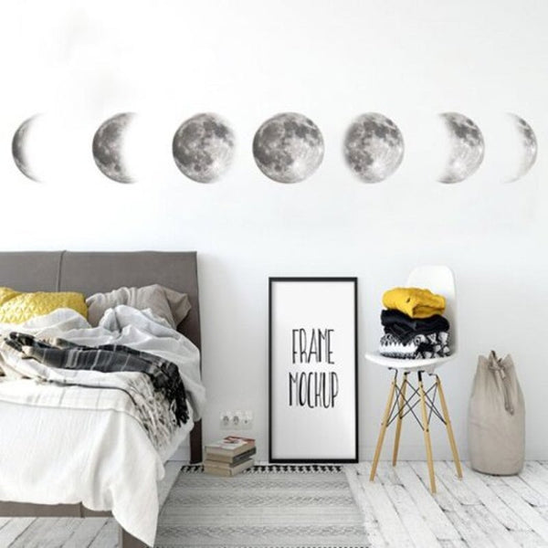 Wall Decals & Stickers Fx64051 Moon Phase Changing Map Wall Sticker For Children Room Decoration Multi