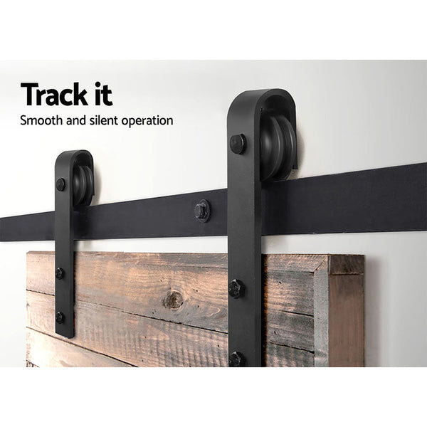 Sliding Door Hardware Cefito Sliding Barn Door Hardware Track Roller Set 3.66M Slide Office Bedroom