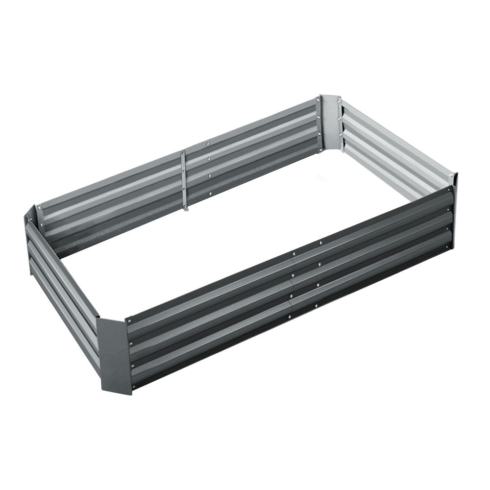 Greenfingers Fingers 150 X 90Cm Galvanised Steel Garden Bed - Aliminium Grey