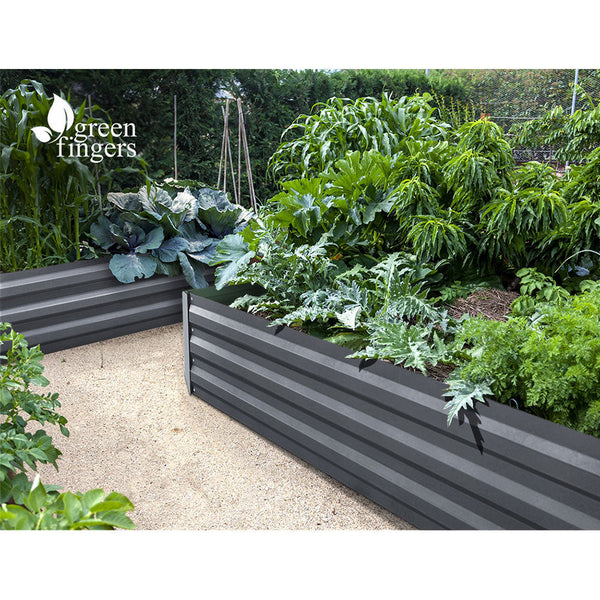 Raised Garden Beds Greenfingers Fingers 150 X 90Cm Galvanised Steel Garden Bed Aliminium Grey