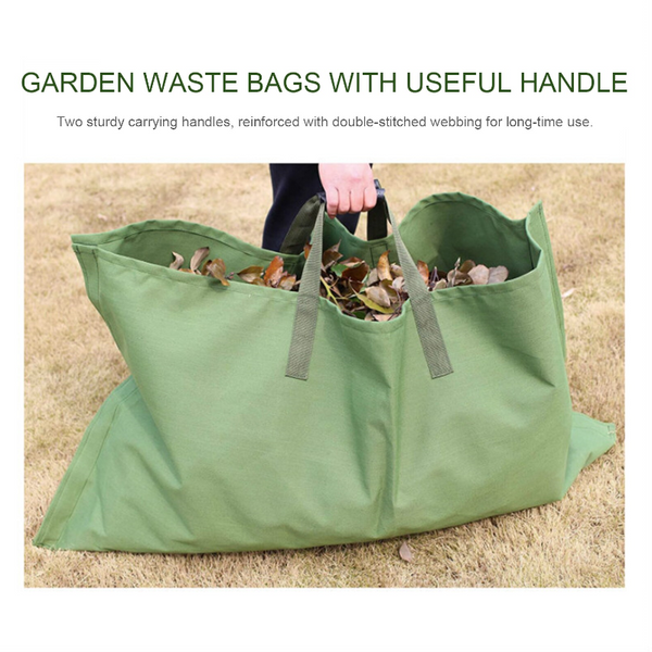 Garden Waste Bags Garden Leaf Storage Outdoor Lawn Yard Waste Tarpaulin Container Recyclable Heavy Duty Garbage Tote Bags