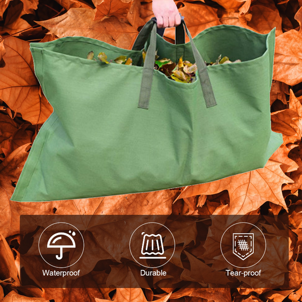 Garden Waste Bags Garden Leaf Storage Outdoor Lawn Yard Waste Tarpaulin Container Recyclable Heavy Duty Garbage Tote Bags