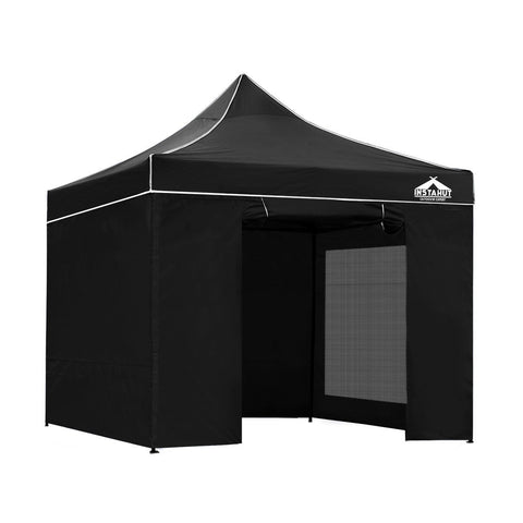 Gazebos & Pergolas Instahut Gazebo Pop Up Marquee 3X3m Folding Wedding Tent Gazebos Shade Black Wat