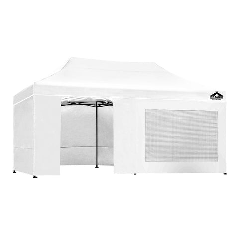 Gazebos & Pergolas Instahut Gazebo Pop Up Marquee Folding Wedding Tent Gazebos Shade White Out