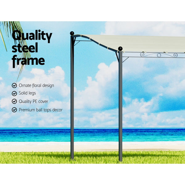 Gazebos & Pergolas Instahut Gazebo Marquee 3M Outdoor Event Wedding Tent Camping Party Shade Iron Art Canopy Beige