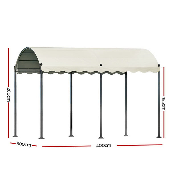 Gazebos & Pergolas Instahut Gazebo Marquee 4X3m Outdoor Event Wedding Tent Camping Party Shade Iron Art Canopy Beige