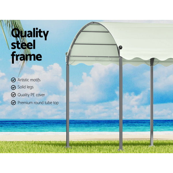 Gazebos & Pergolas Instahut Gazebo Marquee 4X3m Outdoor Event Wedding Tent Camping Party Shade Iron Art Canopy Beige