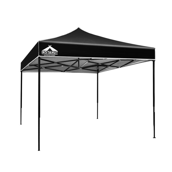 Gazebos & Pergolas Instahut Gazebo Pop Up Marquee 3X3 Outdoor Wedding Base Pod Kit Black Shade Uv