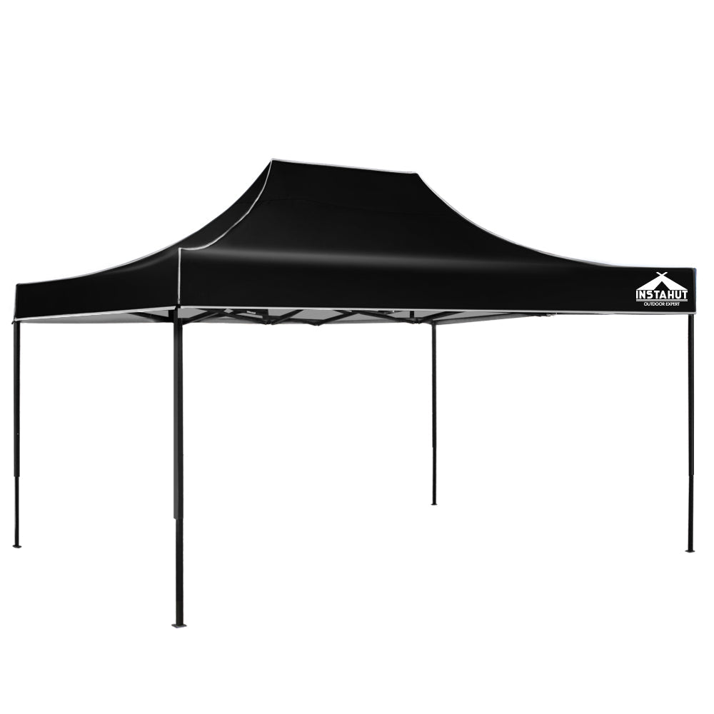 Marquees Instahut Gazebo Pop Up Marquee 3X4.5M Outdoor Tent Folding Wedding Gazebos Black