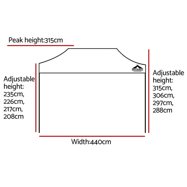 Marquees Instahut Gazebo Pop Up Marquee 3X4.5M Outdoor Tent Folding Wedding Gazebos Black