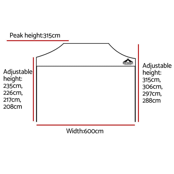 Gazebos & Pergolas Instahut Gazebo Pop Up Marquee 3X6m Outdoor Tent Folding Wedding Gazebos White