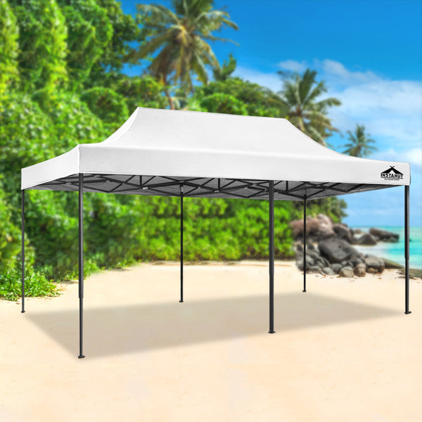 Gazebos & Pergolas Instahut Gazebo Pop Up Marquee 3X6m Outdoor Tent Folding Wedding Gazebos White