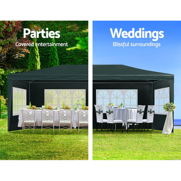 Gazebos & Pergolas Instahut Gazebo 3X6 Outdoor Marquee Gazebos Wedding Party Camping Tent 4 Wall