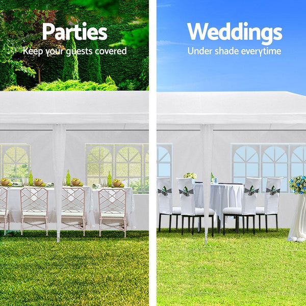 Marquees Instahut Gazebo 3X9 Outdoor Marquee Gazebos Wedding Party Camping Tent 8 Wall Panels