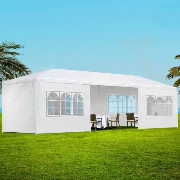 Marquees Instahut Gazebo 3X9 Outdoor Marquee Gazebos Wedding Party Camping Tent 8 Wall Panels