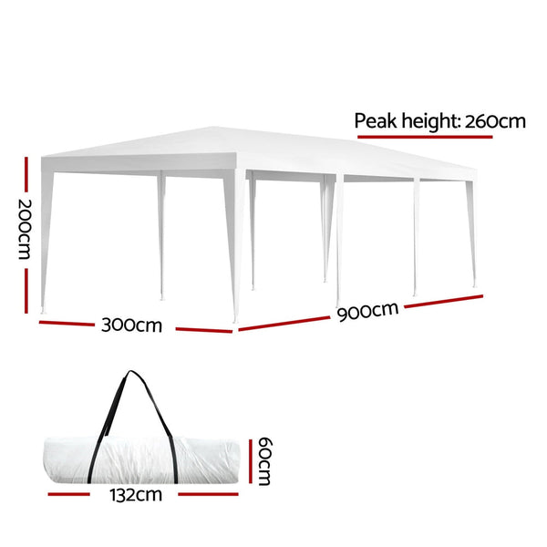 Gazebos & Pergolas Instahut Gazebo 3X9 Wedding Party Marquee Tent Outdoor Event Camping Shade White