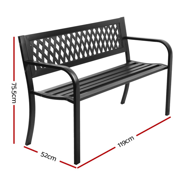 Patio Benches Gardeon Steel Modern Garden Bench Black