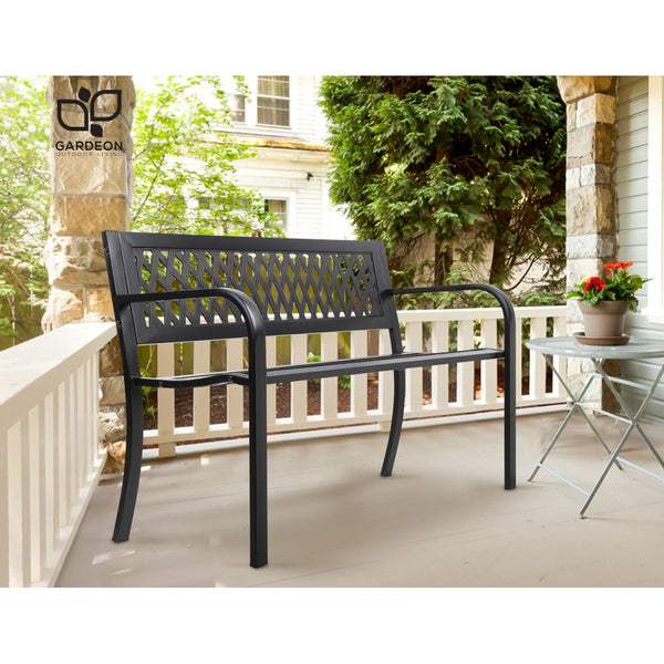 Patio Benches Gardeon Steel Modern Garden Bench Black