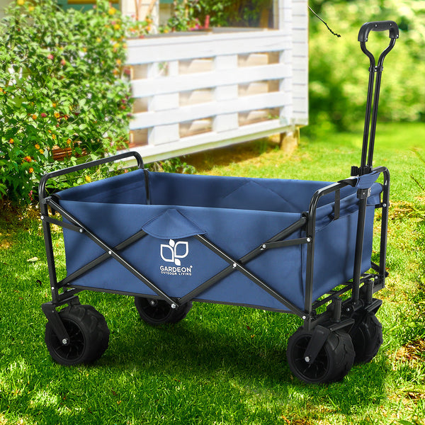 Wheelbarrows Carts Wagons Gardeon Foldable Wagon Cart Trolley Collapsible Beach Outdoor Garden