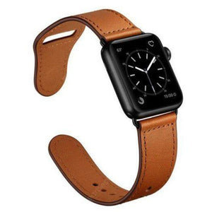 Watch Bands Genuine Leather Sport Watch Band Strap For Apple Series 4 3 2 1 Brown 40Mm