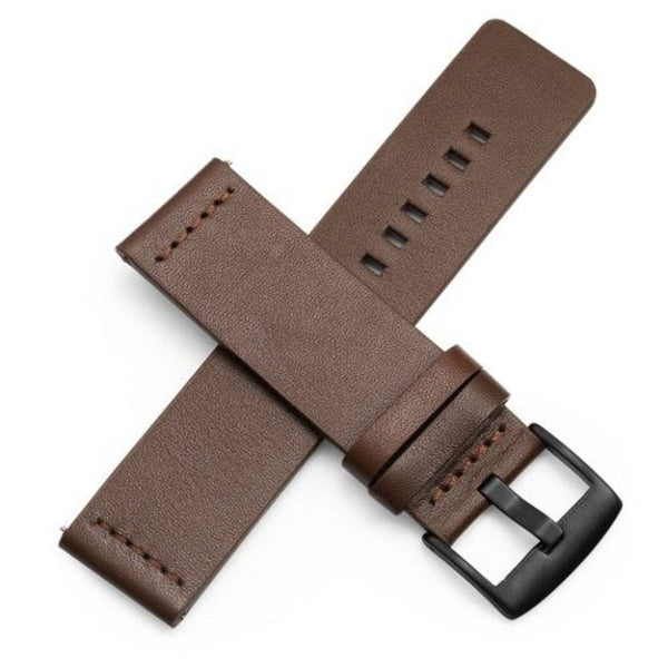 Genuine Leather Watch Band Strap For Xiaomi Huami Amazfit Stratos 2 Pace Brown