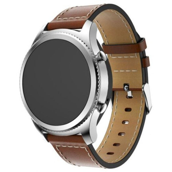 Genuine Leather Watch Bracelet Strap Band For Samsung Gear S3 Frontier Brown