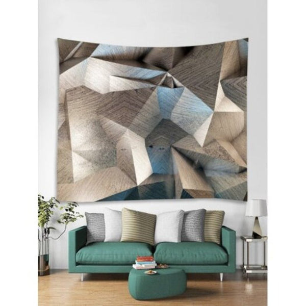 Geometric Print Tapestry Wall Hanging Decor Multi W59 Inch L59