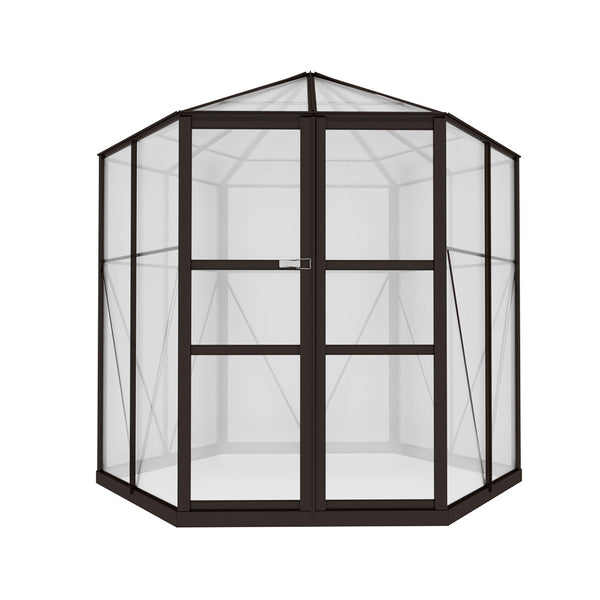 Greenhouses Greenfingers Greenhouse 2.4X2.1X2.32M Aluminium Polycarbonate House Garden Shed