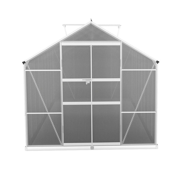 Greenhouses Greenfingers Aluminium Greenhouse Polycarbonate House Garden Shed 4.7X2.5M