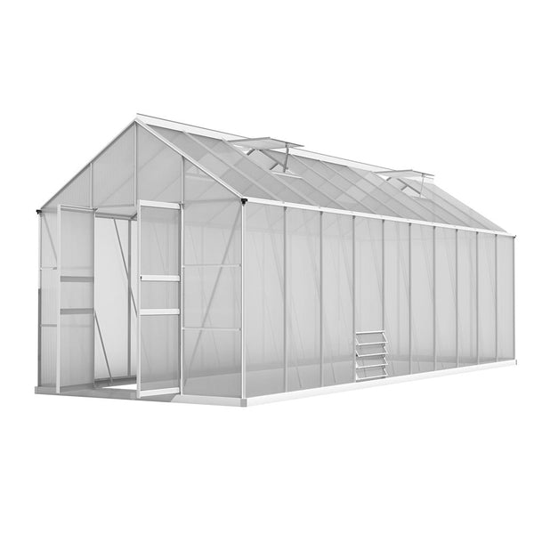 Greenhouses Greenfingers Greenhouse Aluminium Large House Garden Shed 6X2.4M