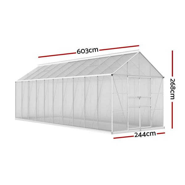 Greenhouses Greenfingers Greenhouse Aluminium Large House Garden Shed 6X2.4M