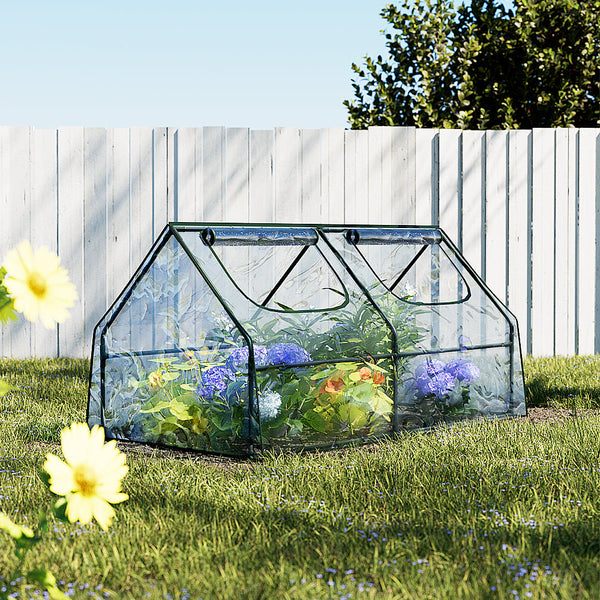 Greenhouses Greenfingers Greenhouse Flower Garden Shed Frame Tunnel House 180X90x90cm