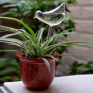 Glass Bird Style Automatic Drip Watering Controller Transparent