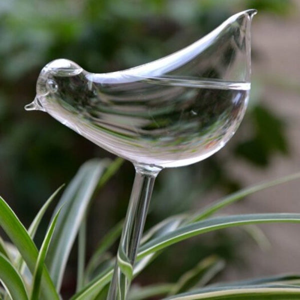 Glass Bird Style Automatic Drip Watering Controller Transparent