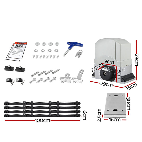 Lockmaster Auto Electric Sliding Gate Opener 1200Kg 4M Rails