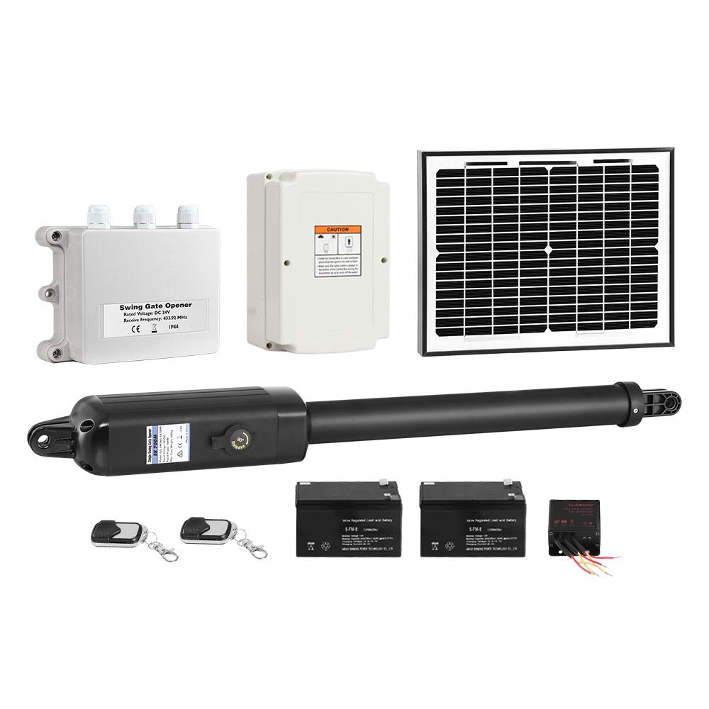 Gate Openers Lockmaster Automatic Full Solar Power Swing Gate Opener Kit 600Kg