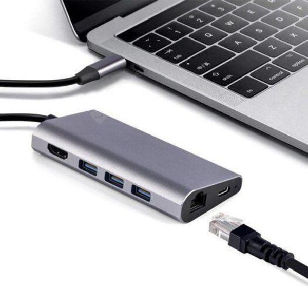 USB Cables, Hubs & Adapters 8 In 1 Usb C Hub Adapter With Pd 3.0 4K Hdmi 1000M Ethernet Port Battleship Gray