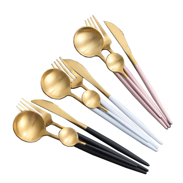 Cutlery Sets Gold Dipped Elegant Cutlery Flatware