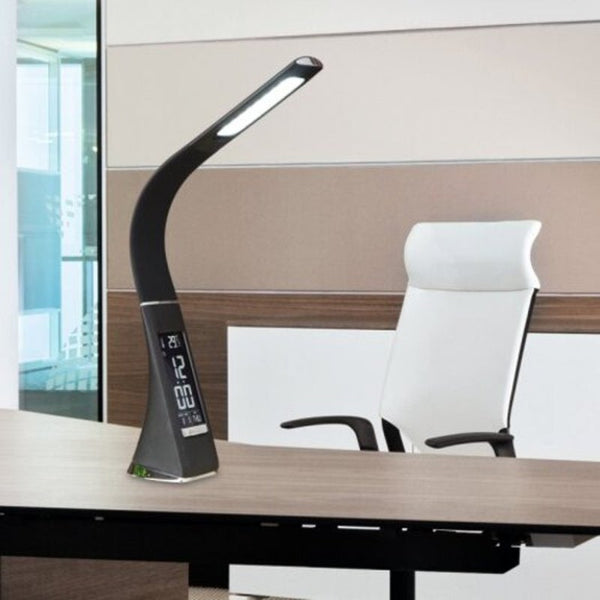 Lamps Gooseneck Led Office Desk Lamp Touch Leather Like Dimming Reading Table Light Black