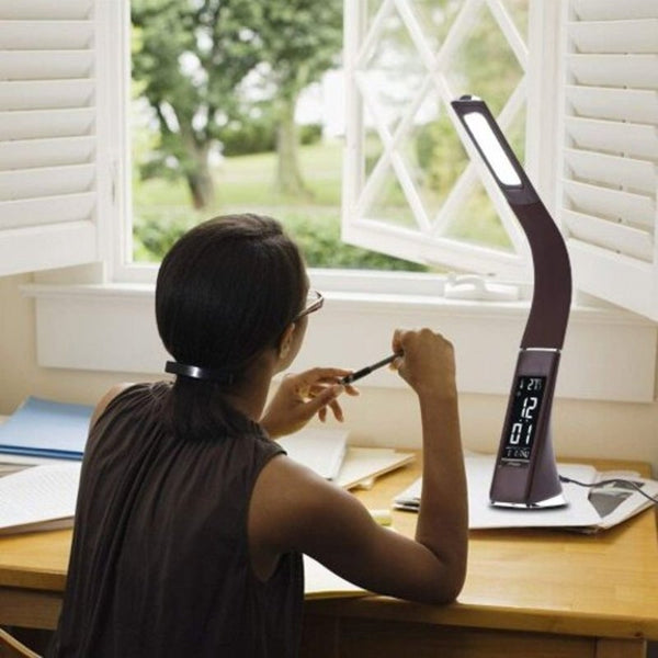 Lamps Gooseneck Led Office Desk Lamp Touch Leather Like Dimming Reading Table Light Black