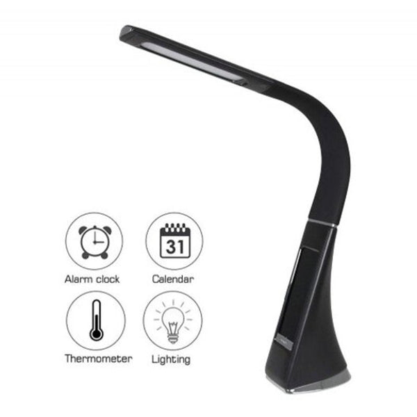 Lamps Gooseneck Led Office Desk Lamp Touch Leather Like Dimming Reading Table Light Black